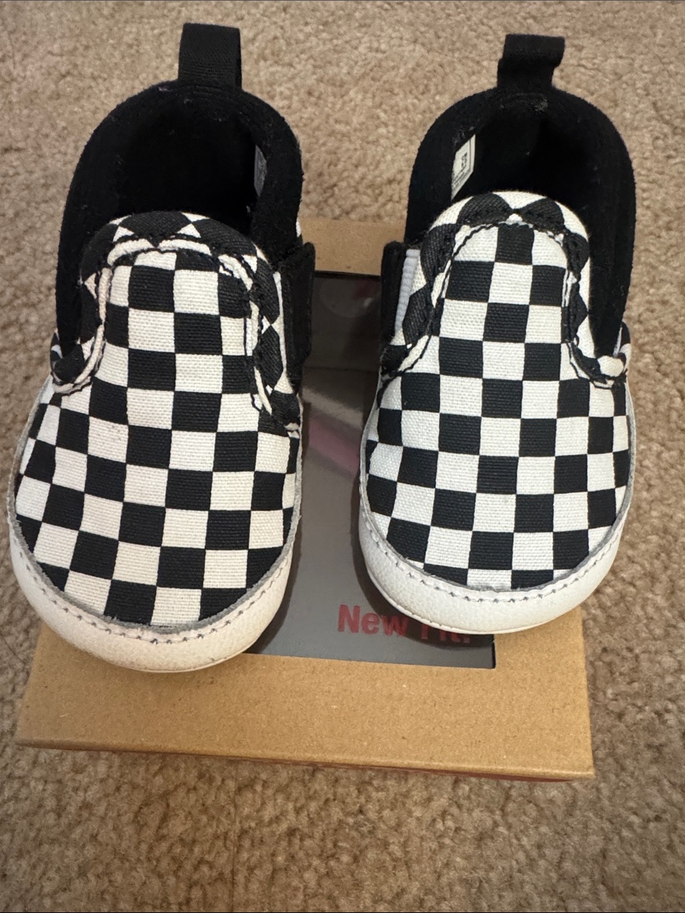 Vans Black & White Checkerboard Baby Slip-On Shoes. USED - Picture 3 of 12